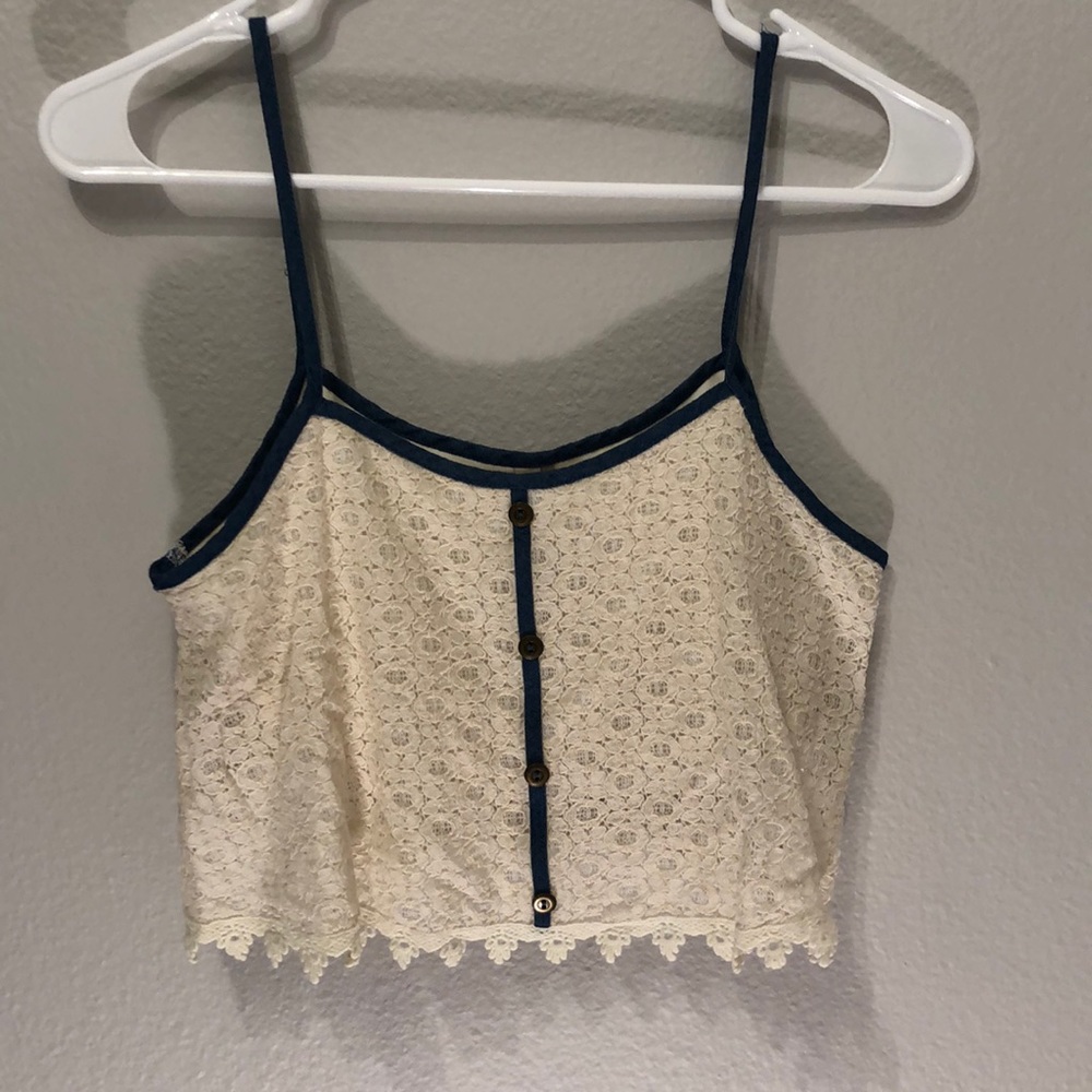 Cream Tank Top Crop Top
